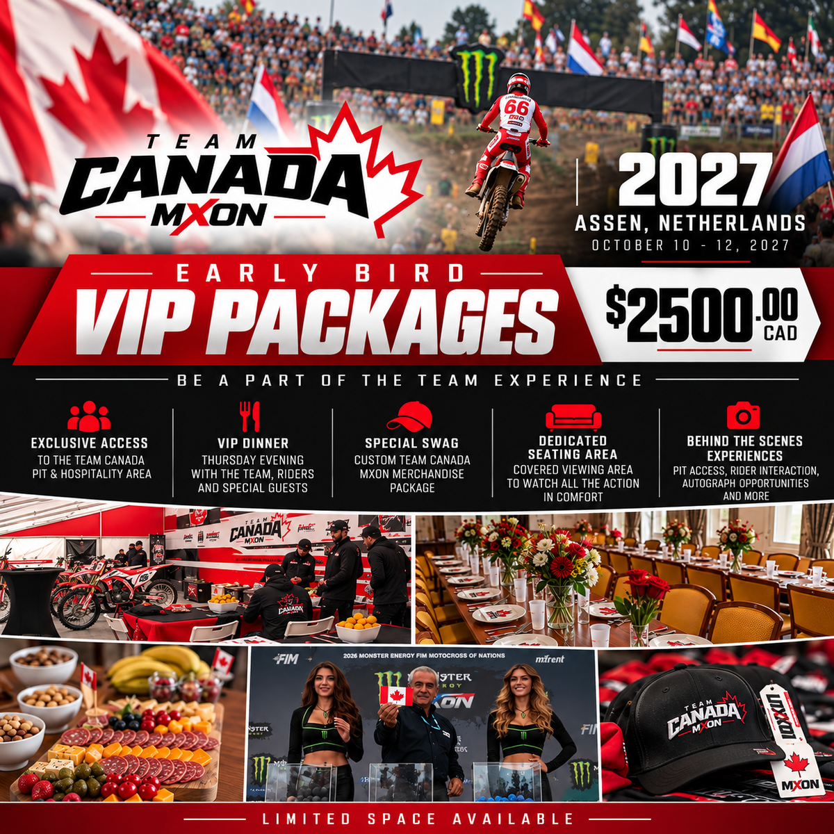 2027 Team Canada MXON VIP Package, Assen Netherlands
